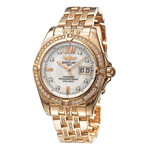 breitling ladies rose gold watch|Breitling gold watch price.